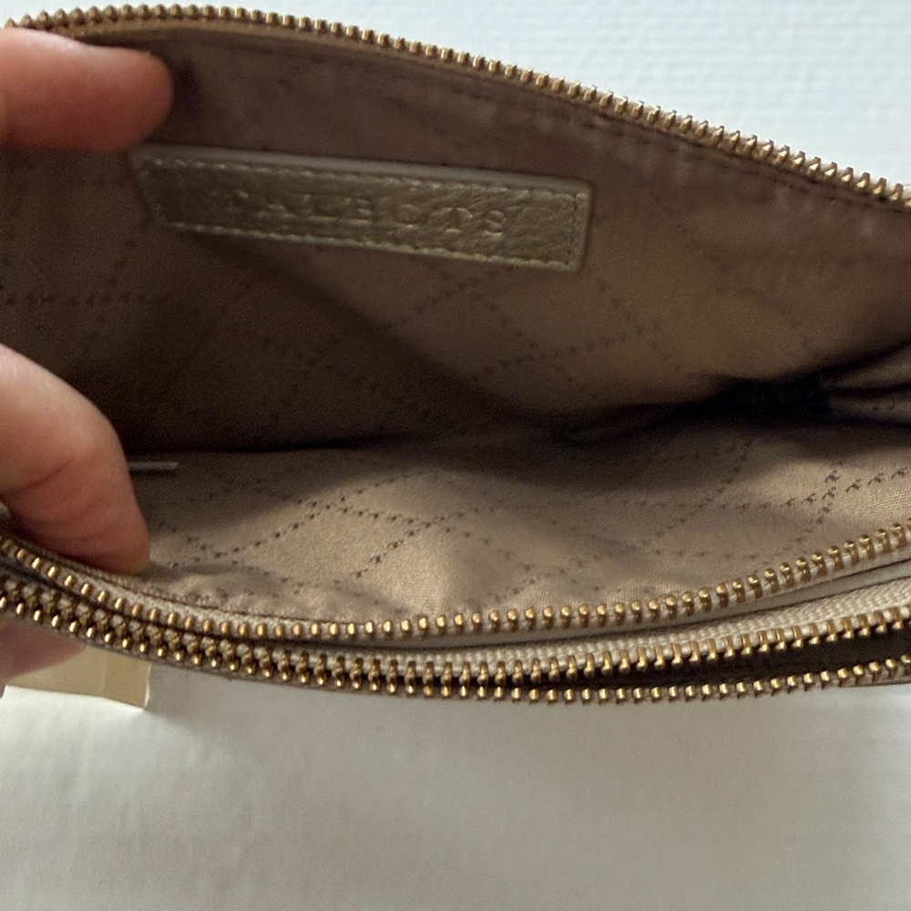 Metallic Gold Wristlet Clutch - Women's Bag - Picture 5 of 6